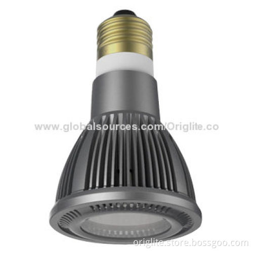LED Spotlight Bulb, 10W PAR20, Lifud Power, BridgeLux Chip, COB LED, 3yrs Warranty, E27, High Polish